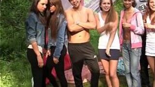 Sexy college babes in orgy fucking porn video